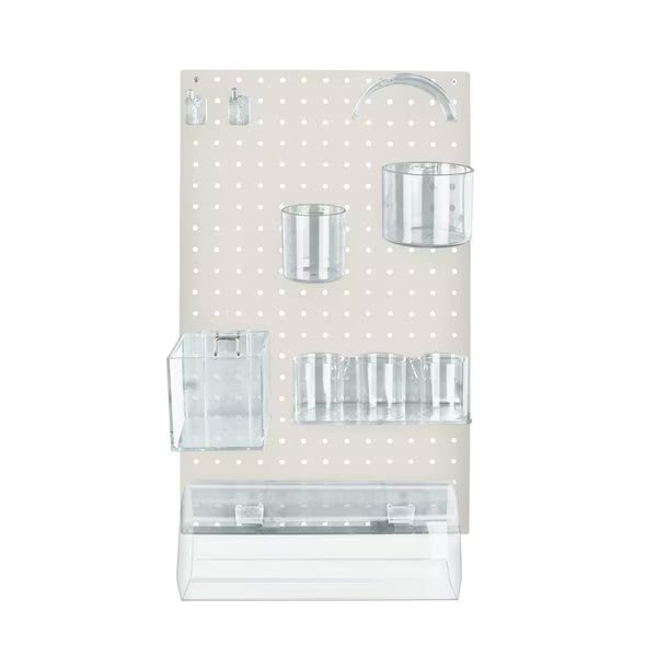 10-Piece White Pegboard Organizer Kit with 1 Panel and Accessory, Azar Displays, Mfr#: 900940-WHT